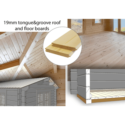 Shire Garage 10 x 17 Apex Log Cabin 44mm