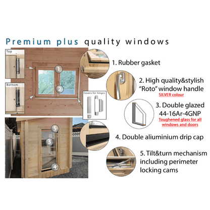 Shire Garage 10 x 17 Apex Log Cabin 44mm