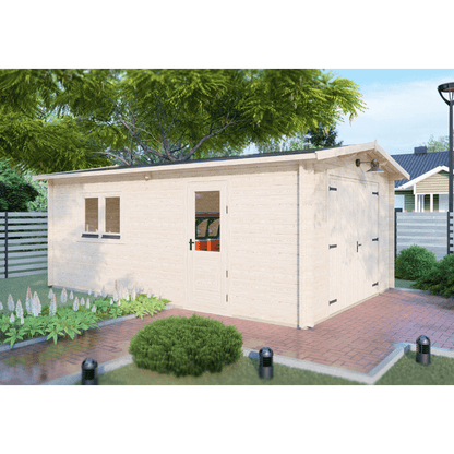 Shire Garage 12 x 18 Apex Log Cabin 44mm