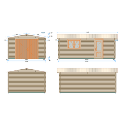Shire Garage 12 x 18 Apex Log Cabin 44mm