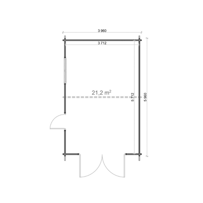Shire Garage 12 x 18 Apex Log Cabin 44mm