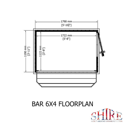 Shire 6x4 Apex Garden Bar