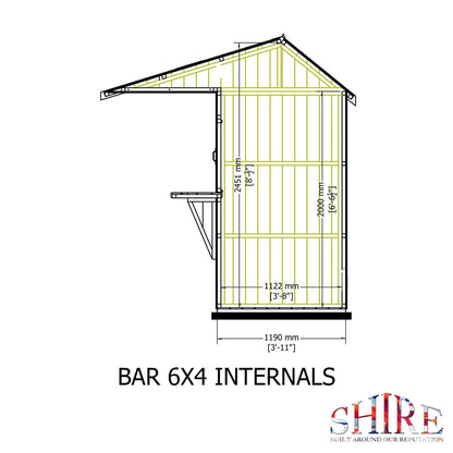 Shire 6x4 Apex Garden Bar
