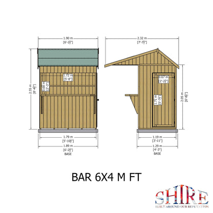 Shire 6x4 Apex Garden Bar