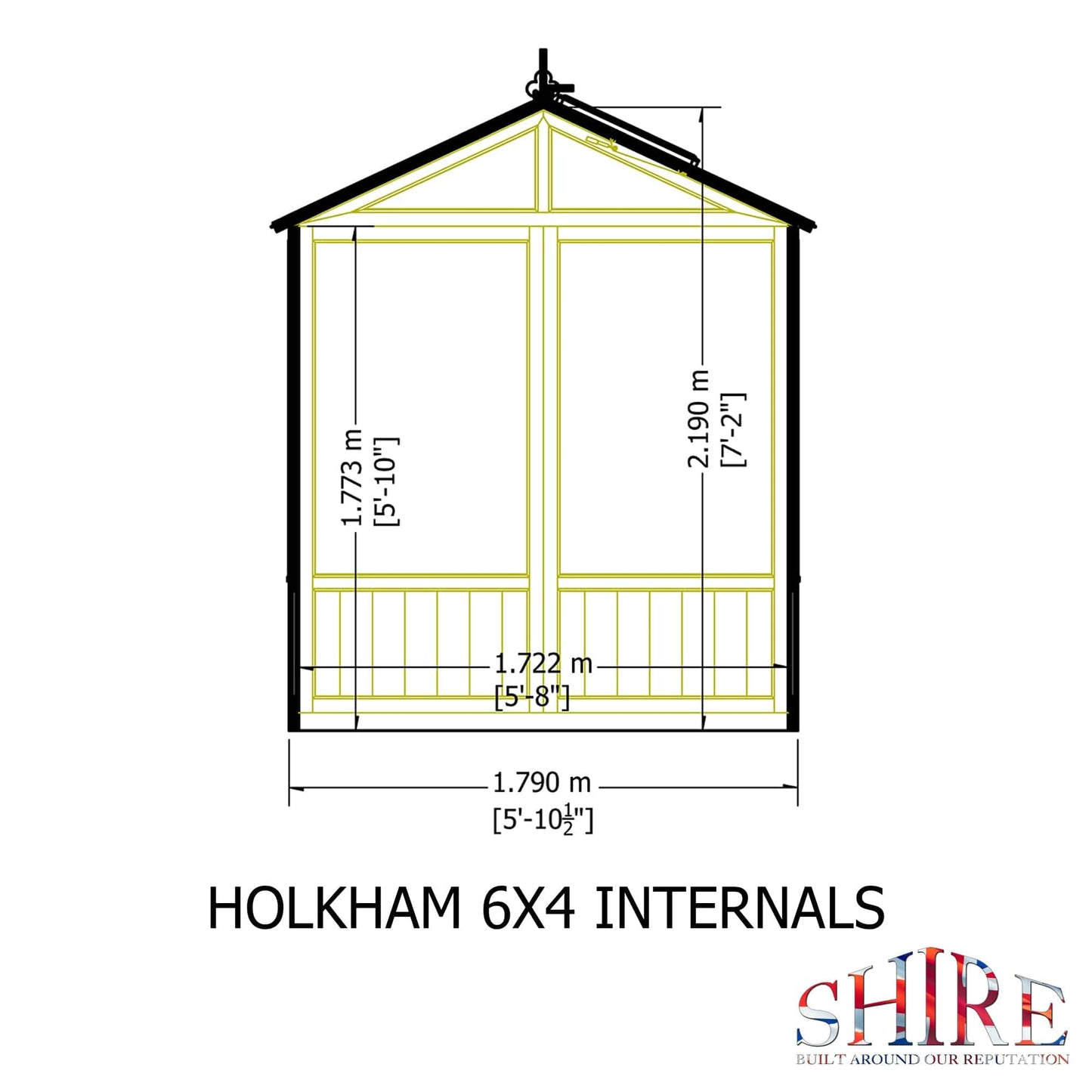 Shire Holkham 6 x 4 Wooden Greenhouse
