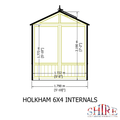 Shire Holkham 6 x 4 Wooden Greenhouse