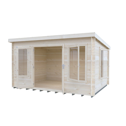 Shire Emneth 10 x 13 Pent Log Cabin in 19mm Logs