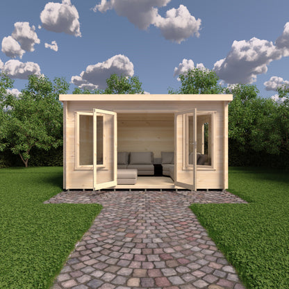 Shire Emneth 10 x 13 Pent Log Cabin in 19mm Logs