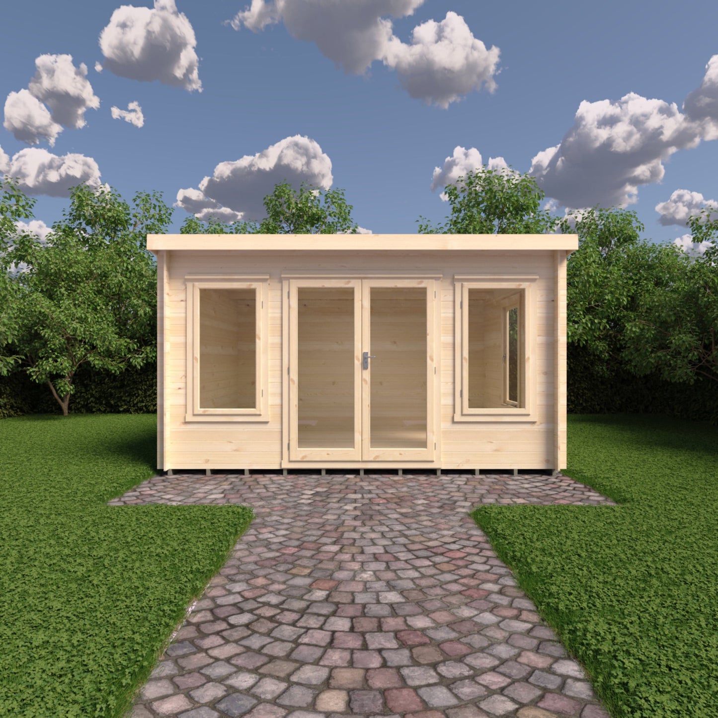 Shire Emneth 10 x 13 Pent Log Cabin in 19mm Logs