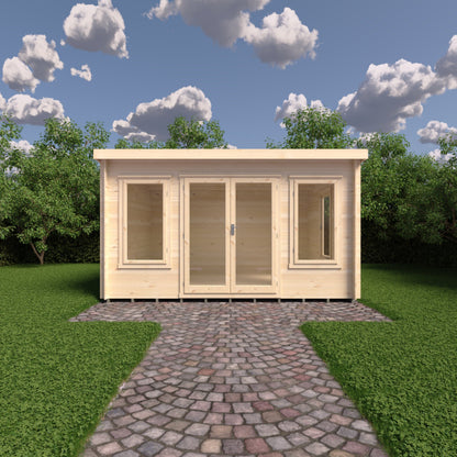 Shire Emneth 10 x 13 Pent Log Cabin in 19mm Logs