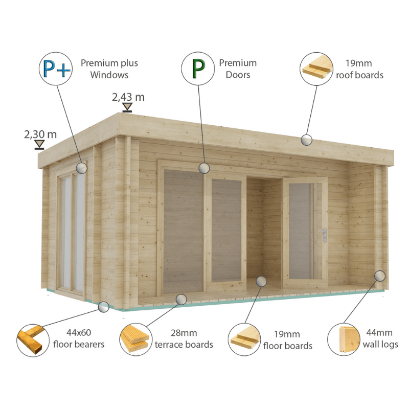 Shire Nuuk 16 x 13 44mm Log Cabin