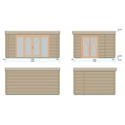 Shire Nuuk 16 x 13 44mm Log Cabin