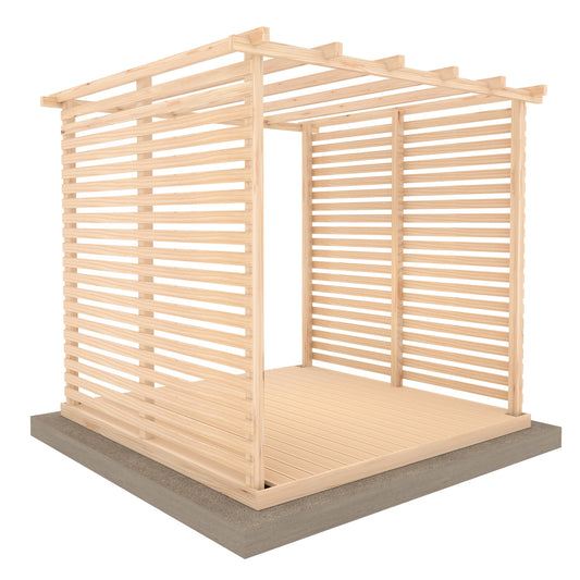 Shire 8 x 8 Ivy Pergola Kit with Decking & Sides