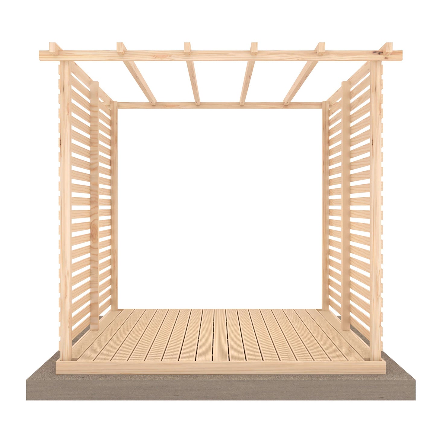 Shire 8 x 8 Ivy Pergola Kit with Decking & Sides