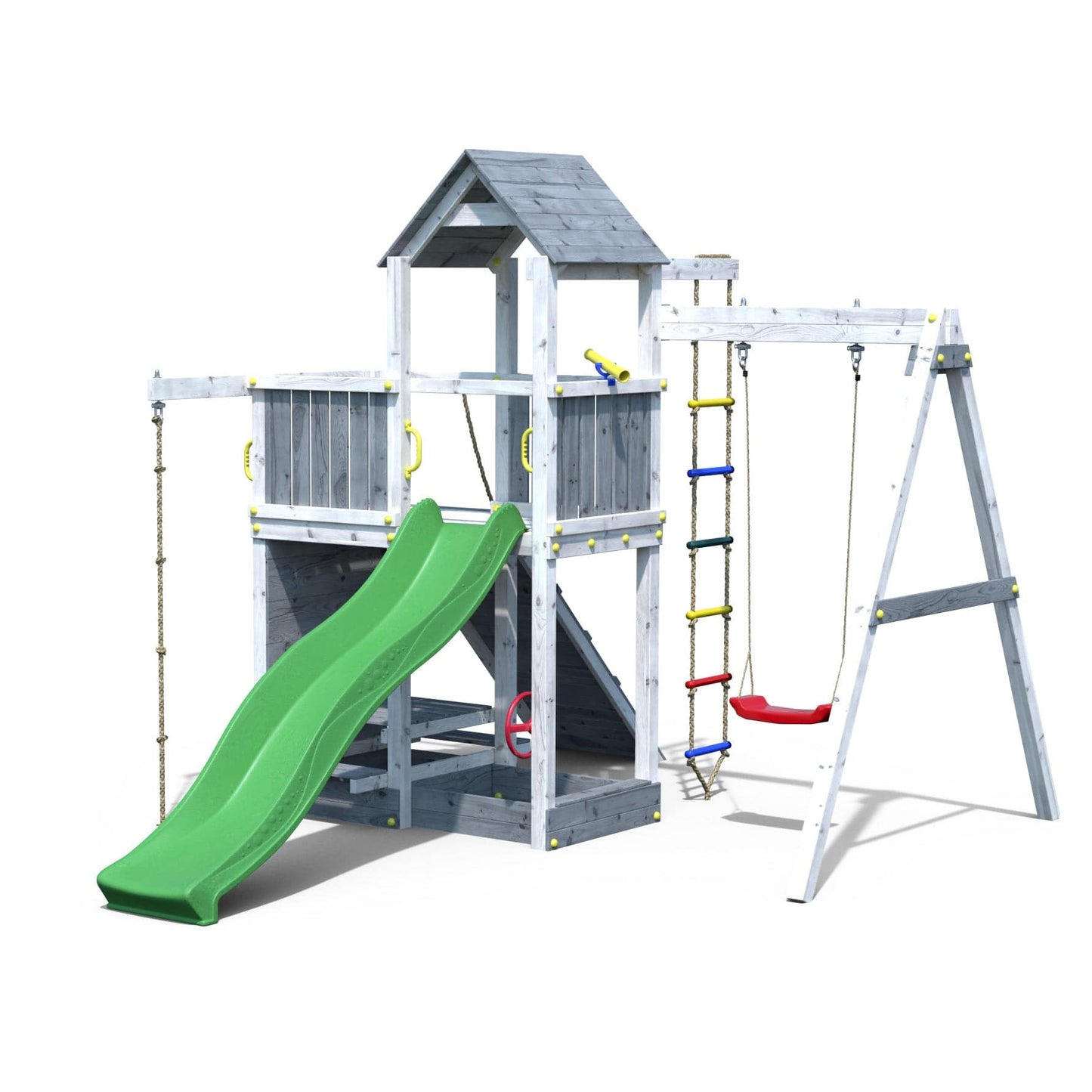 Shire Activer Playfort Grey & White Climbing Frame With Swing & Slide
