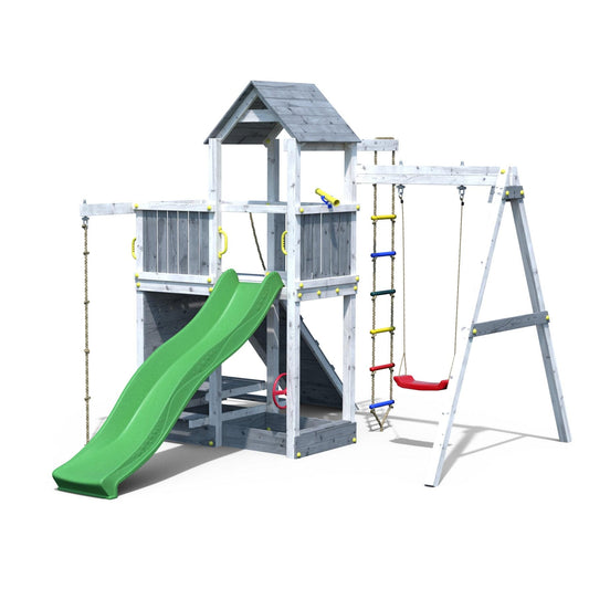 Shire Activer Playfort Grey & White Climbing Frame With Swing & Slide