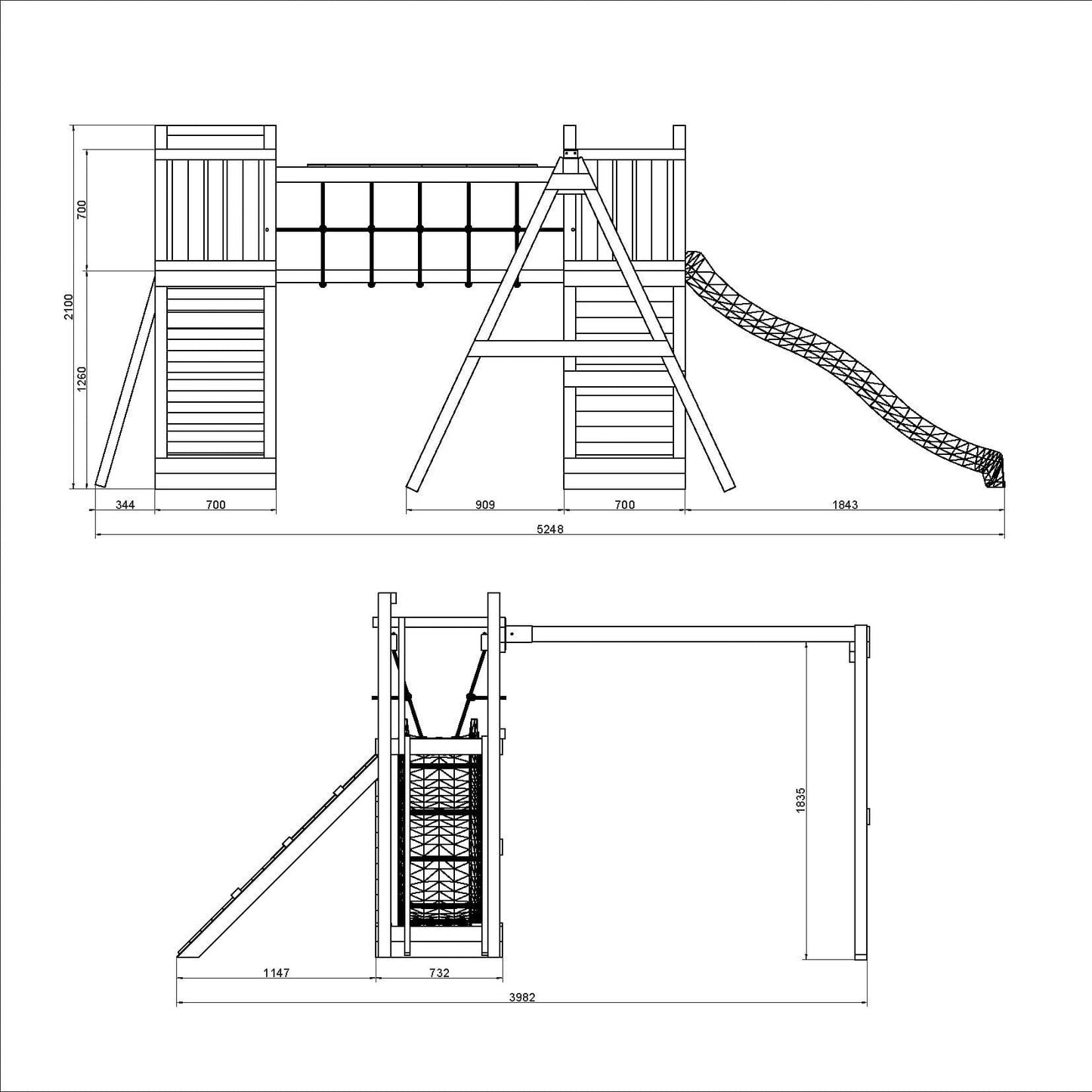 Shire Maxi Fun Playset Climbing Frame with Swing & Slide