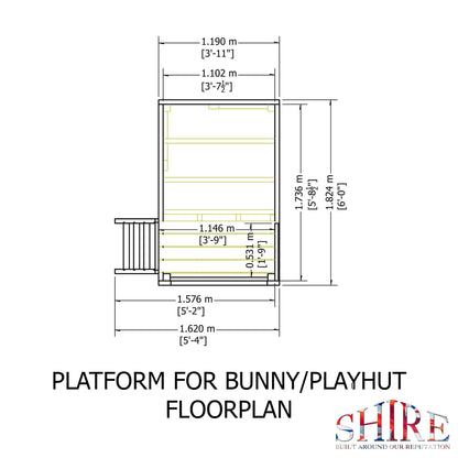 Shire 6 x 4 Bunny Playhouse with Platform & Slide
