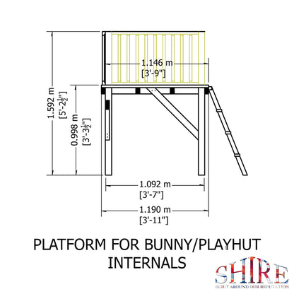 Shire 6 x 4 Bunny Playhouse with Platform & Slide