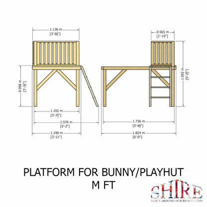 Shire 6 x 4 Bunny Playhouse with Platform & Slide