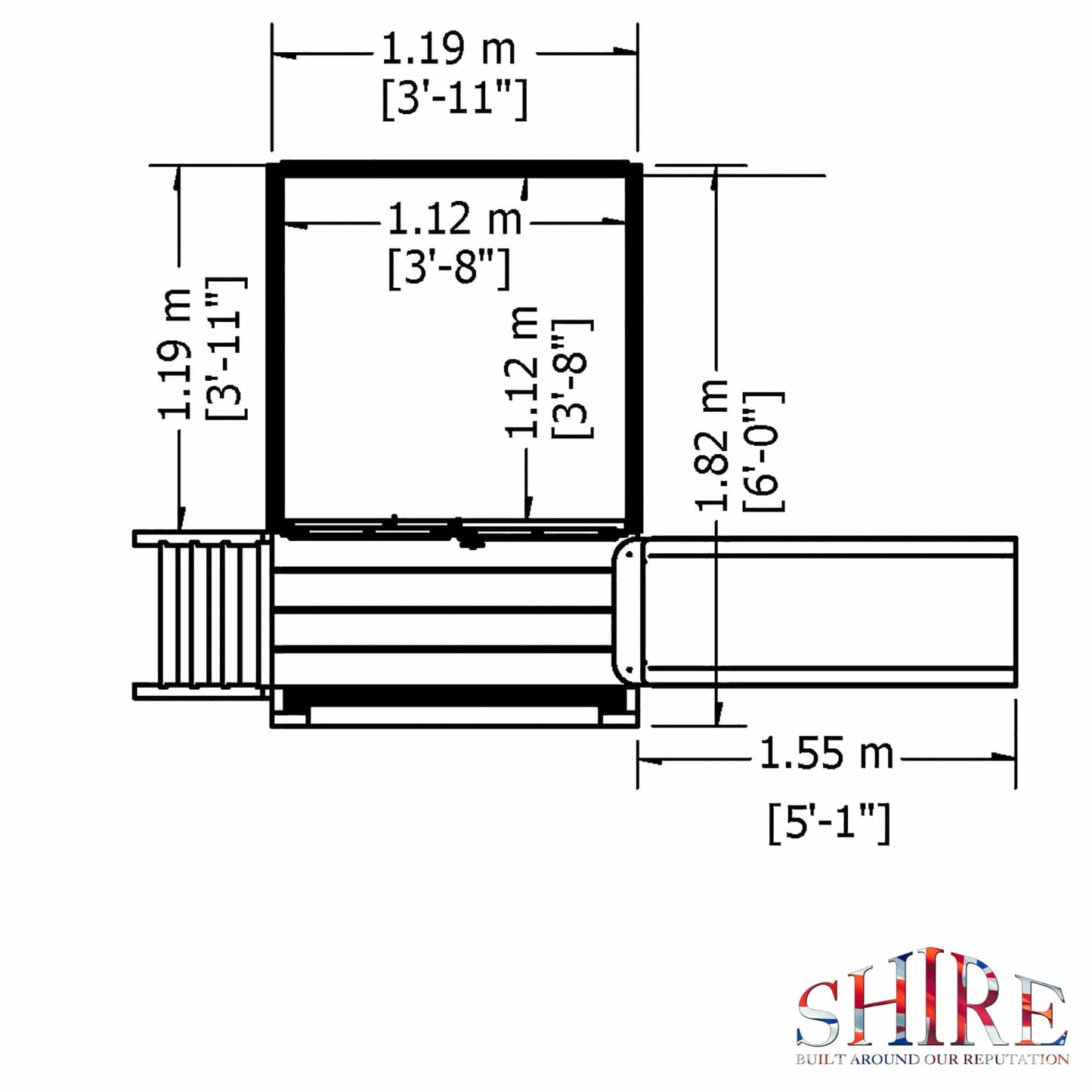 Shire 6 x 4 Bunny Playhouse with Platform & Slide