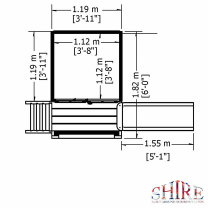 Shire 6 x 4 Bunny Playhouse with Platform & Slide