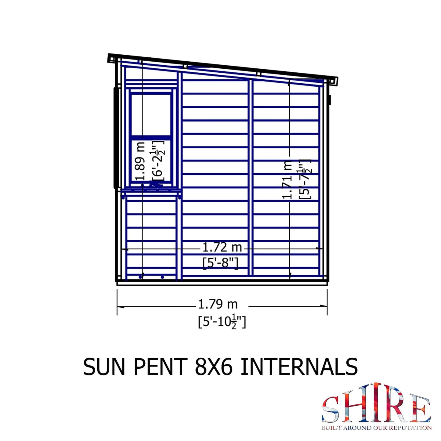 Shire 8x6 Sun Pent Potting Shed