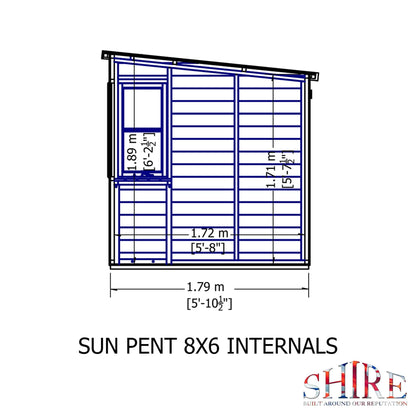 Shire 8x6 Sun Pent Potting Shed