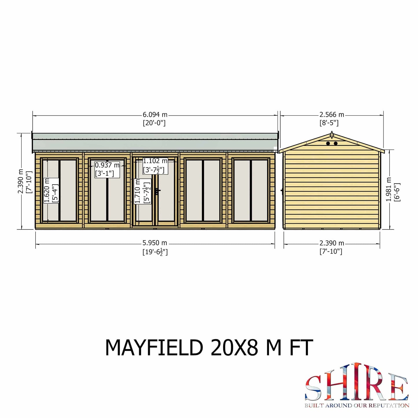 Shire 20 x 8 Mayfield Summerhouse