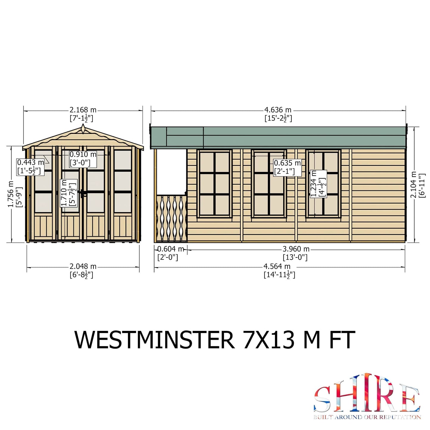 Shire Westminster Summerhouse 13x7 with Veranda