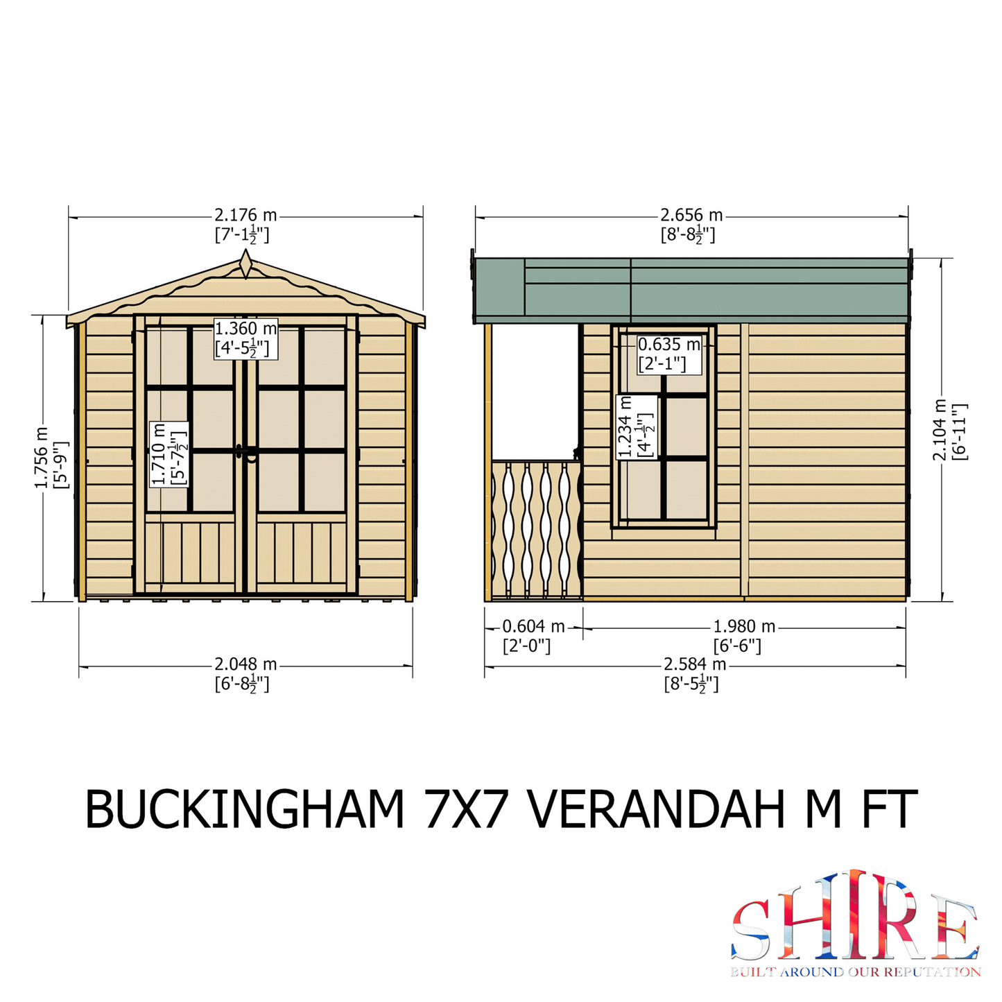 Shire Buckingham 7 x 10 Wooden Summerhouse with Veranda