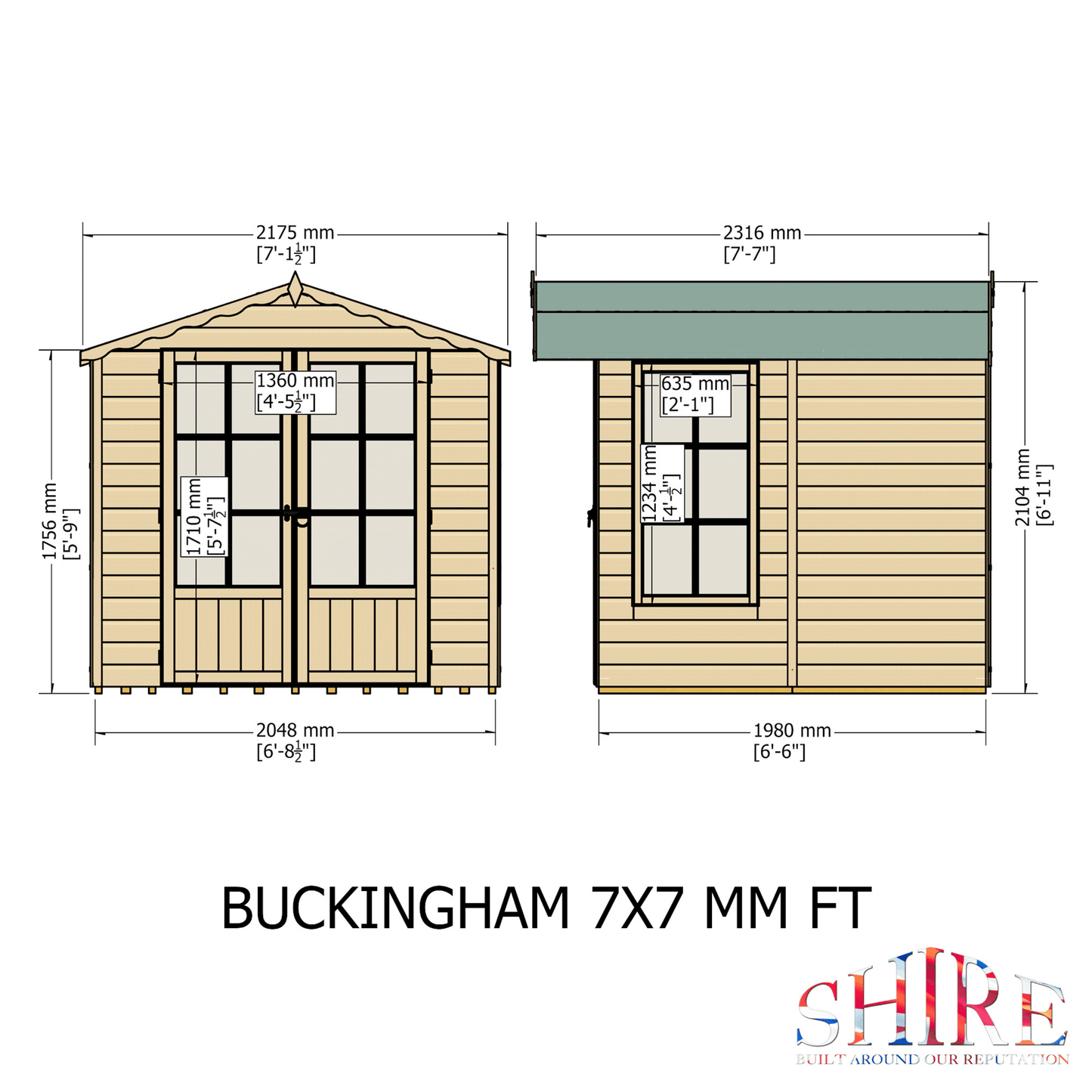 Shire Buckingham 7 x 7 Wooden Summerhouse