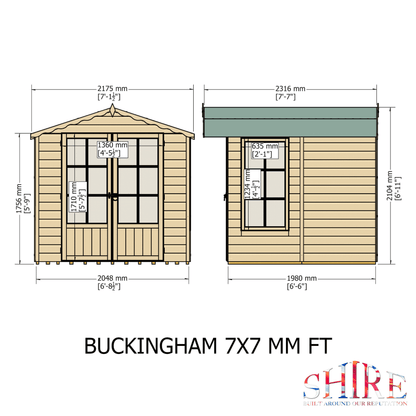 Shire Buckingham 7 x 7 Wooden Summerhouse