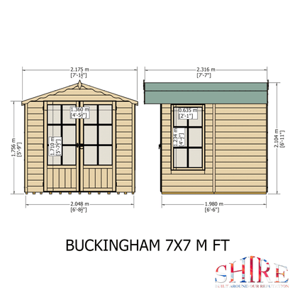 Shire Buckingham 7 x 7 Wooden Summerhouse