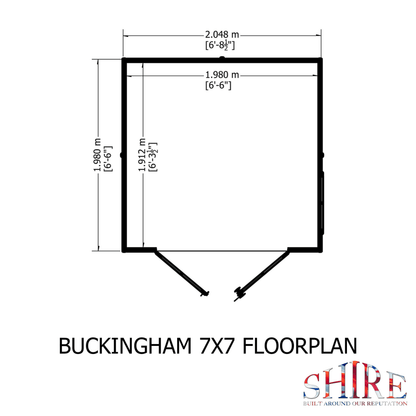 Shire Buckingham 7 x 7 Wooden Summerhouse