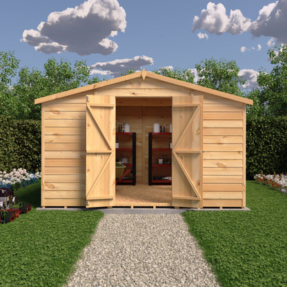 Shire 10x10 Overlap Shed Double Door With Windows