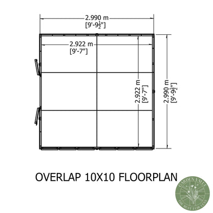 Shire 10x10 Overlap Shed Double Door With Windows