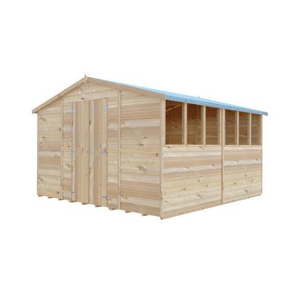 Shire 10x10 Overlap Shed Double Door With Windows