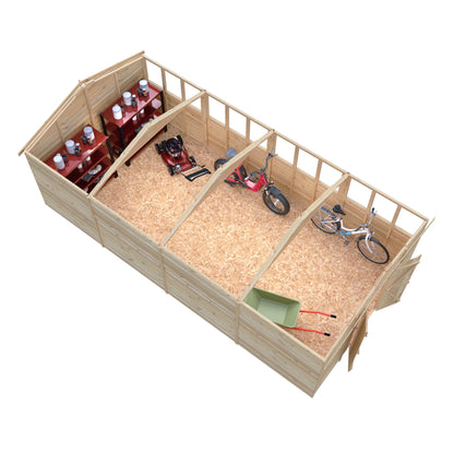 Shire 10x20 Overlap Shed with Windows - Dip Treated