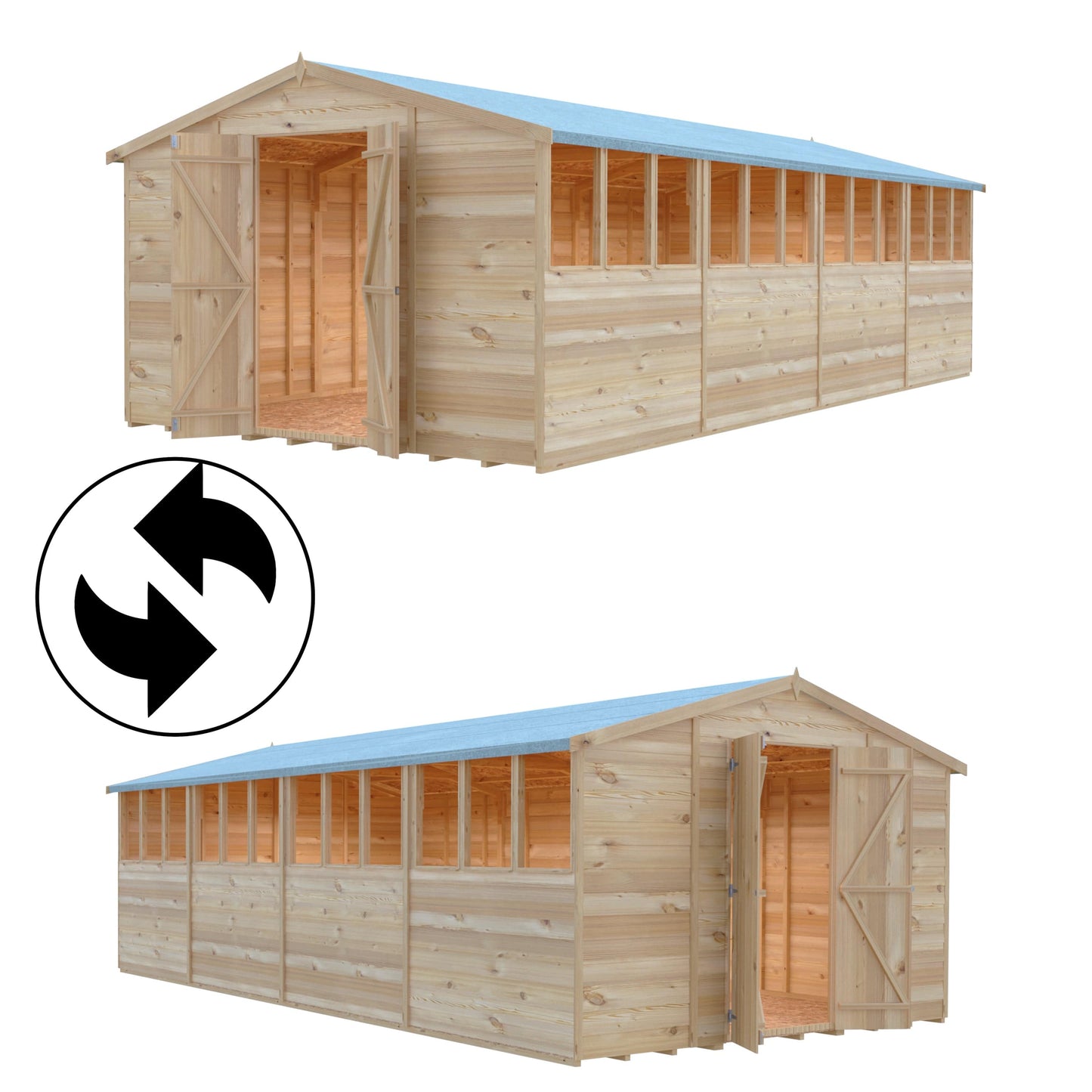 Shire 10x20 Overlap Shed with Windows - Dip Treated