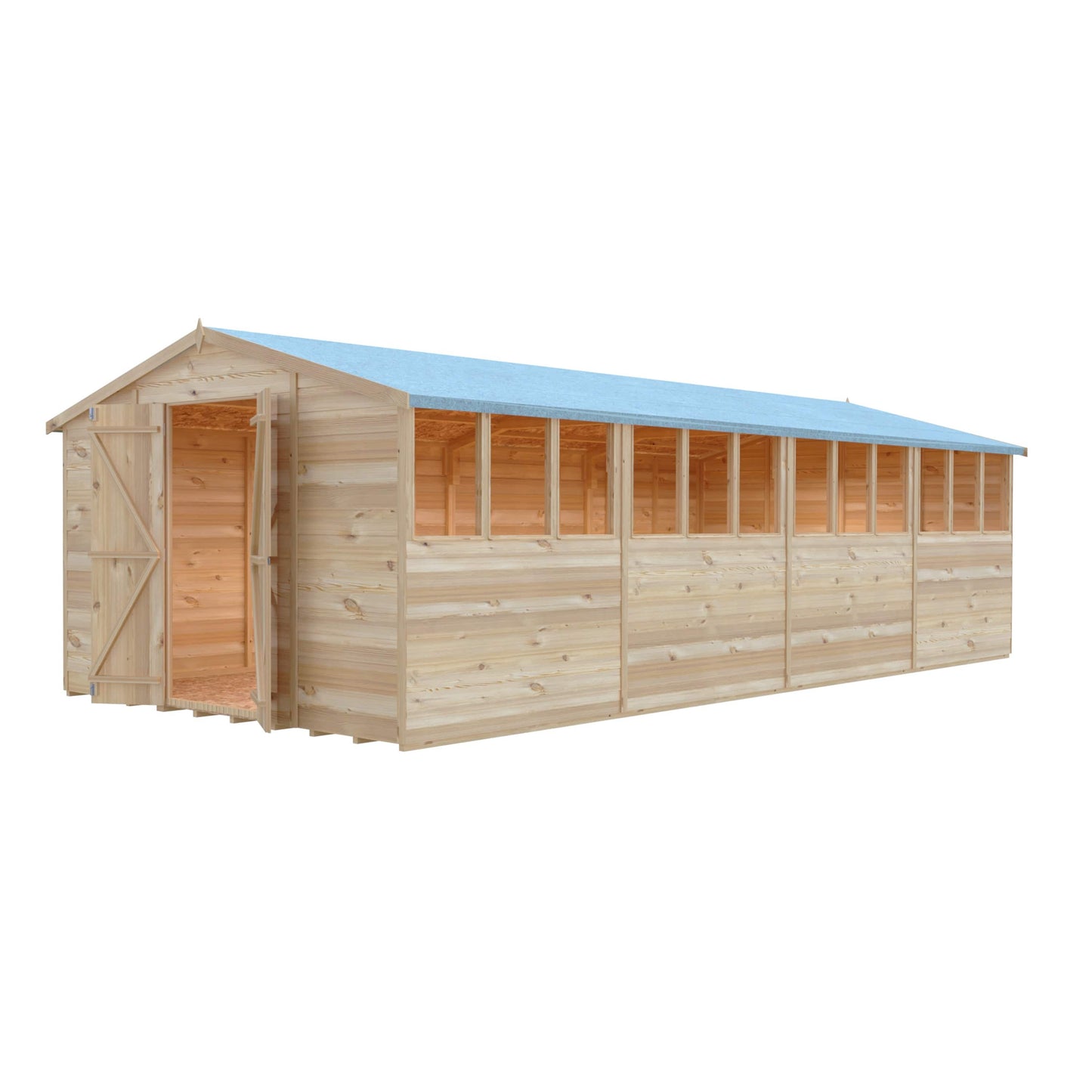 Shire 10x20 Overlap Shed with Windows - Dip Treated