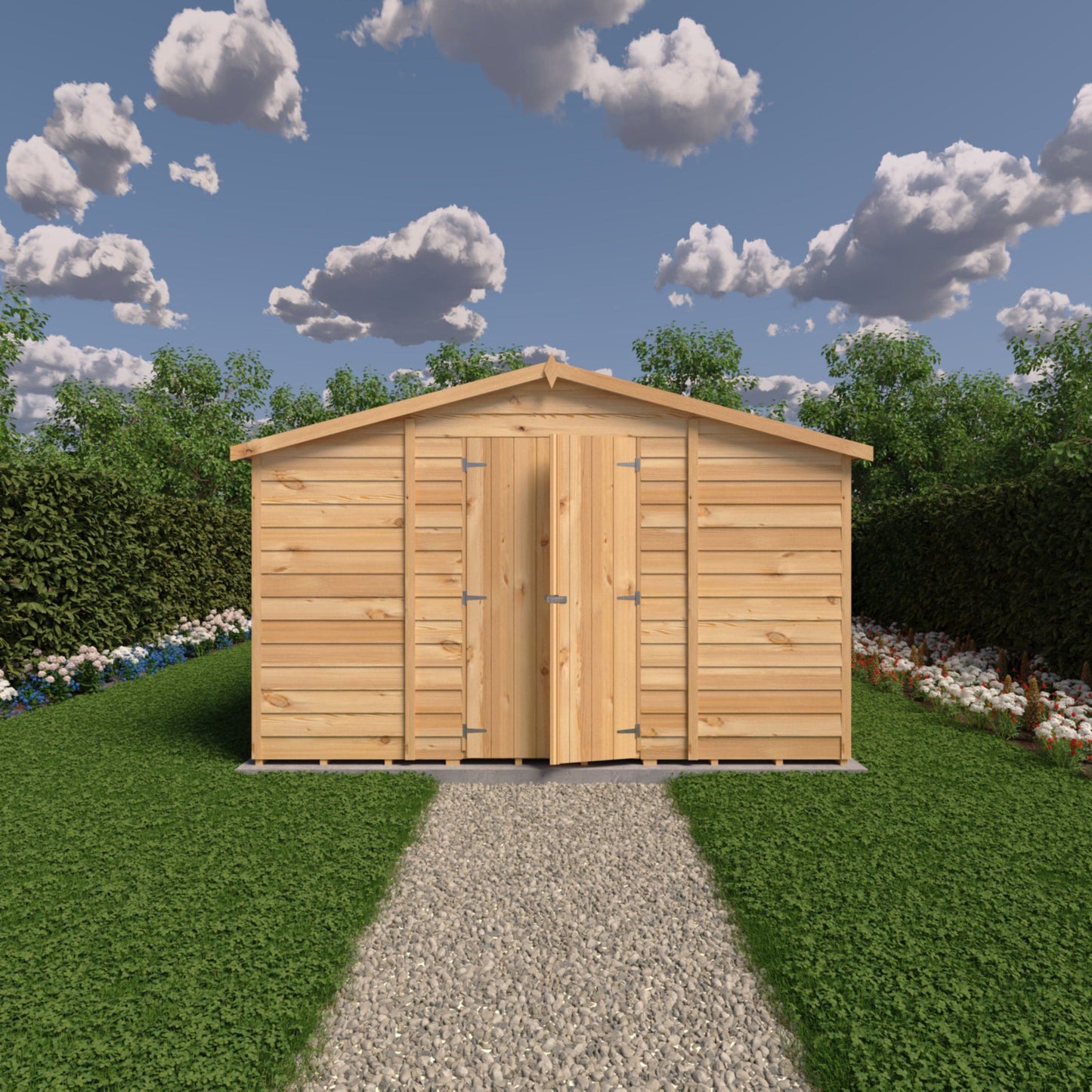 Shire 10x20 Overlap Shed with Windows - Dip Treated