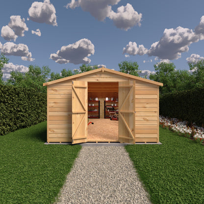 Shire 10x20 Overlap Shed with Windows - Dip Treated