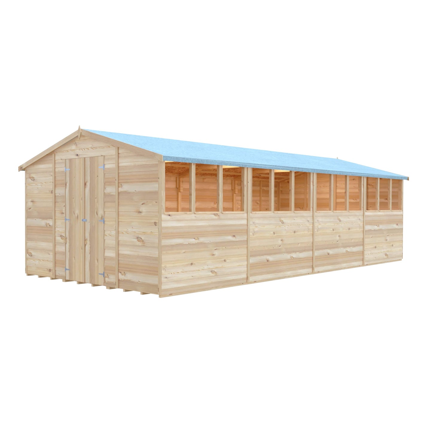 Shire 10x20 Overlap Shed with Windows - Dip Treated