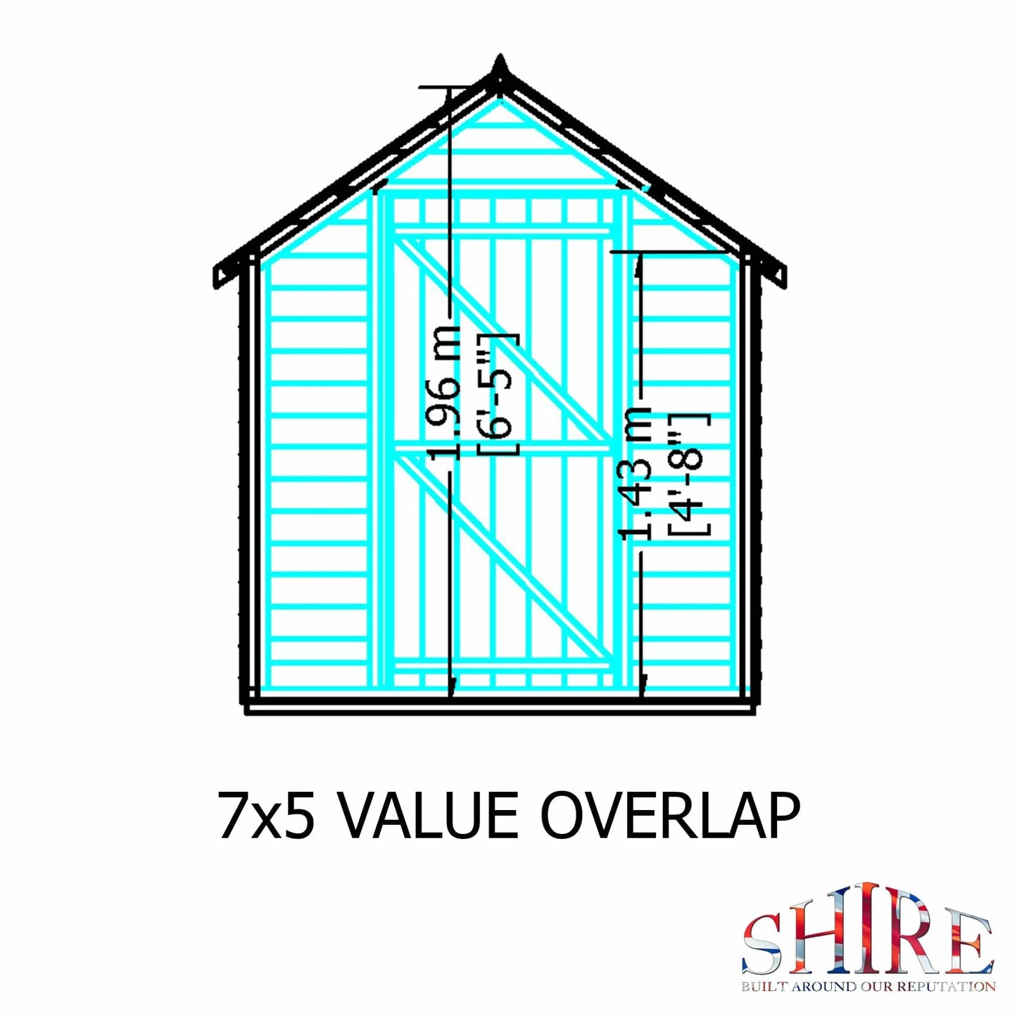 Shire 7x5ft Value Overlap Shed - Single Door