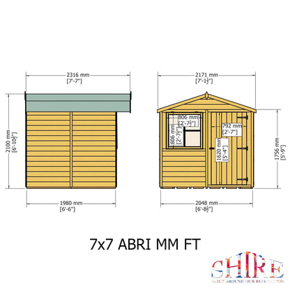 Shire Abri Apex Shed - 7x7