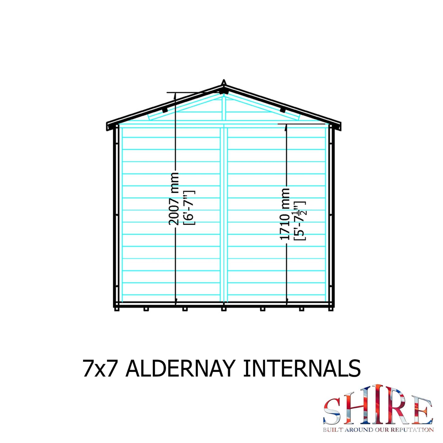 Shire Alderney 7x7 Shed Apex Double Door Workshop