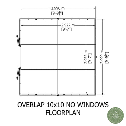 Shire Overlap Double Door Shed - 10x15ft