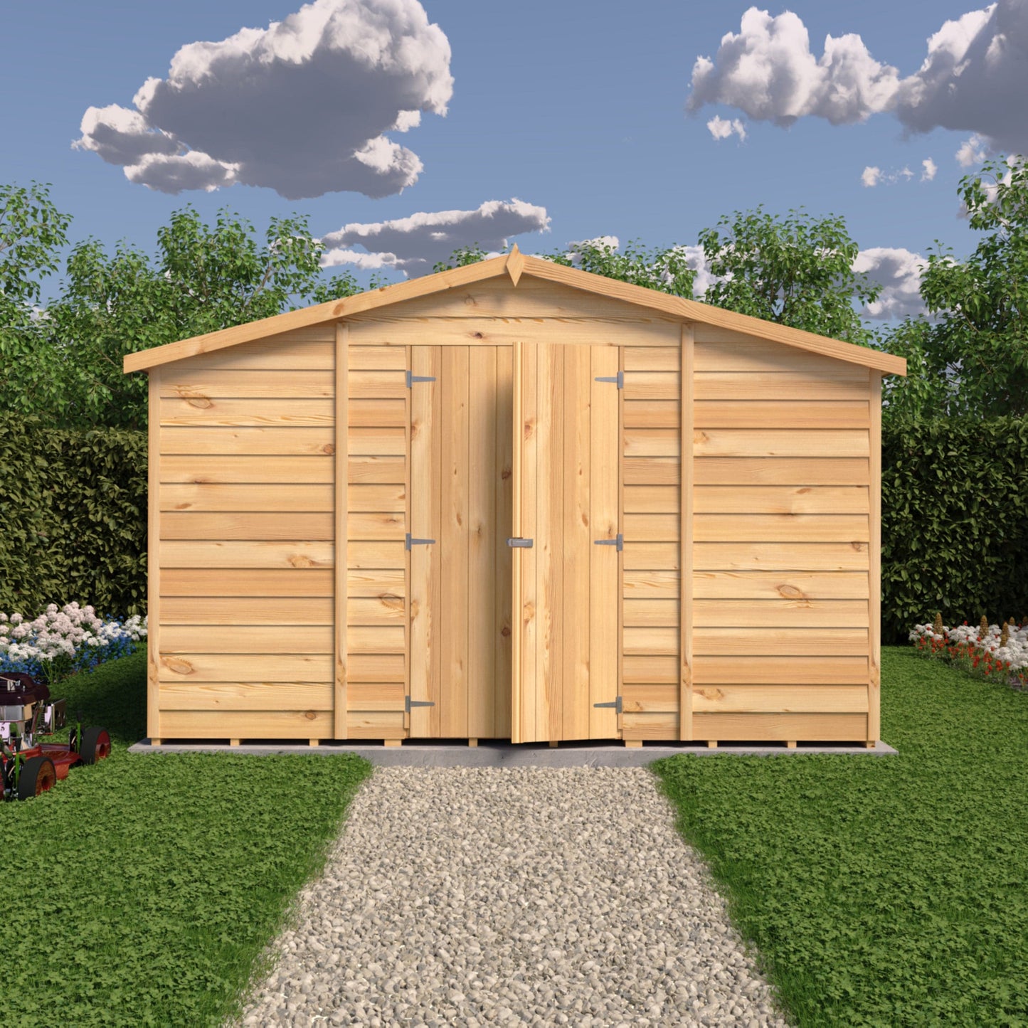 Shire Overlap Double Door Shed - 10x15ft