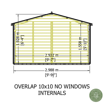Shire Overlap Double Door Shed - 10x15ft
